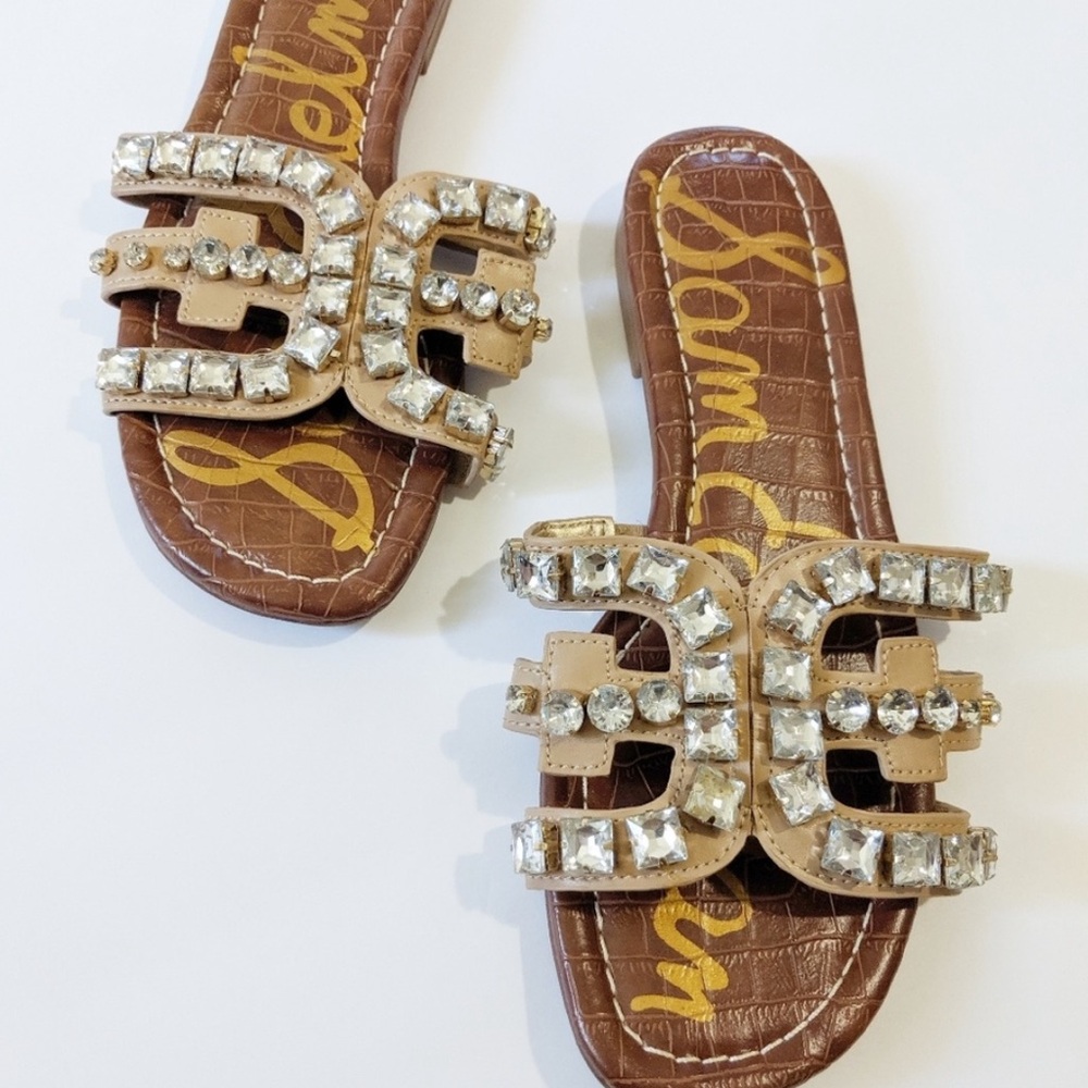 Sam Edelman Bay 2 Embellished Slide Sandal, Nude